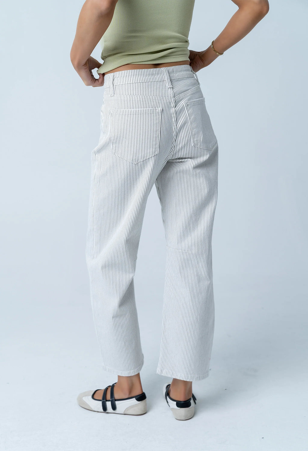 Tilly Striped Barrel Jeans