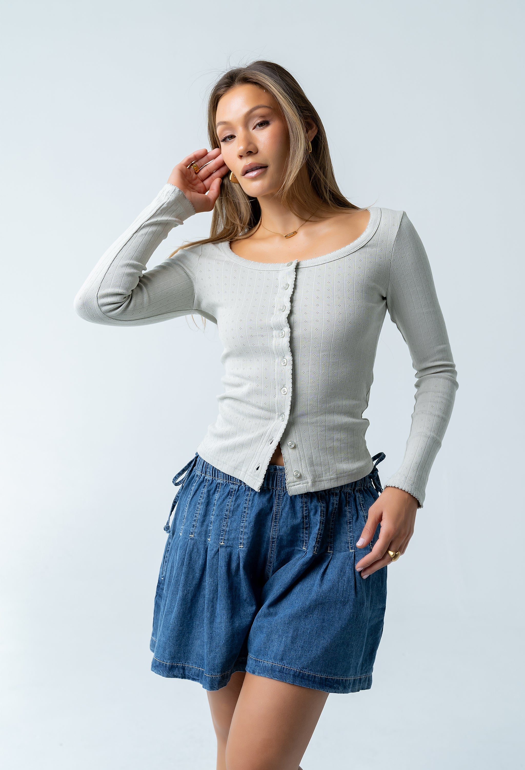 Pura Knit Top in Green