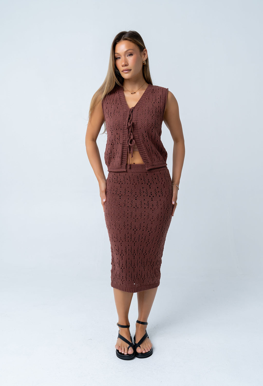 Joana Knit Skirt in Marsala
