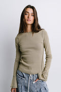 Toby Ribbed Top in Olive - FINAL SALE